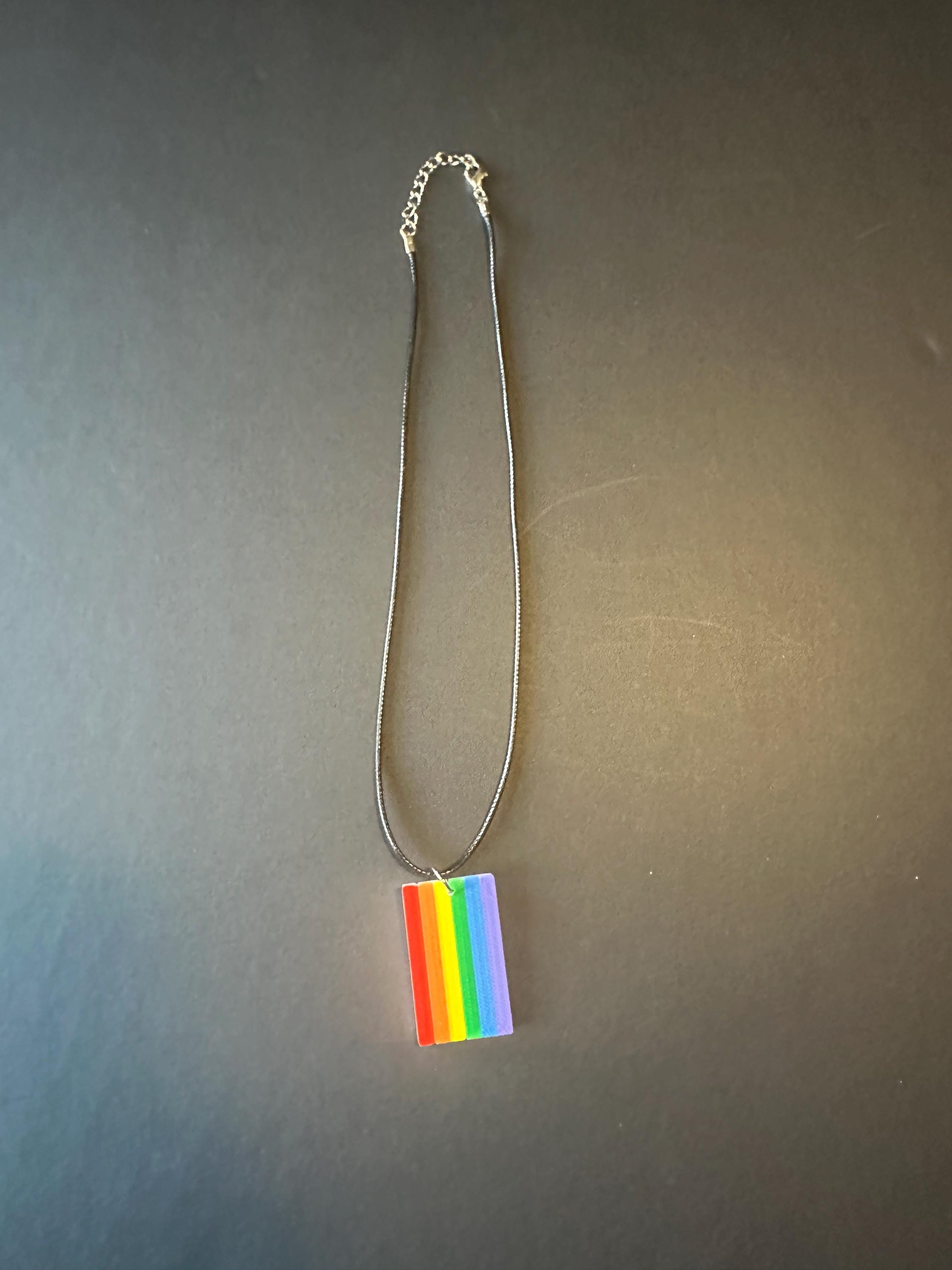 3D Printed Pride Flag Necklace
