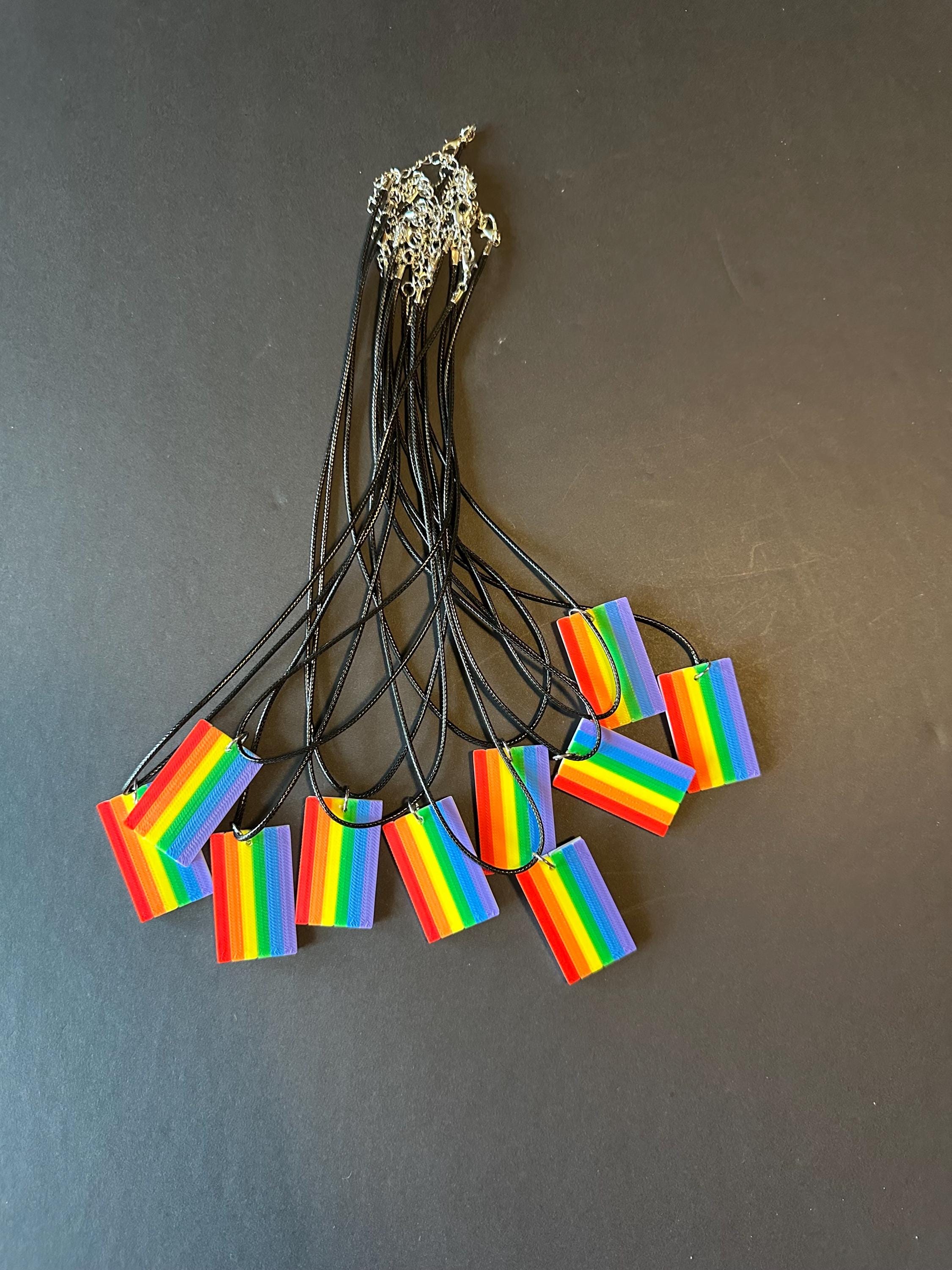 3D Printed Pride Flag Necklace