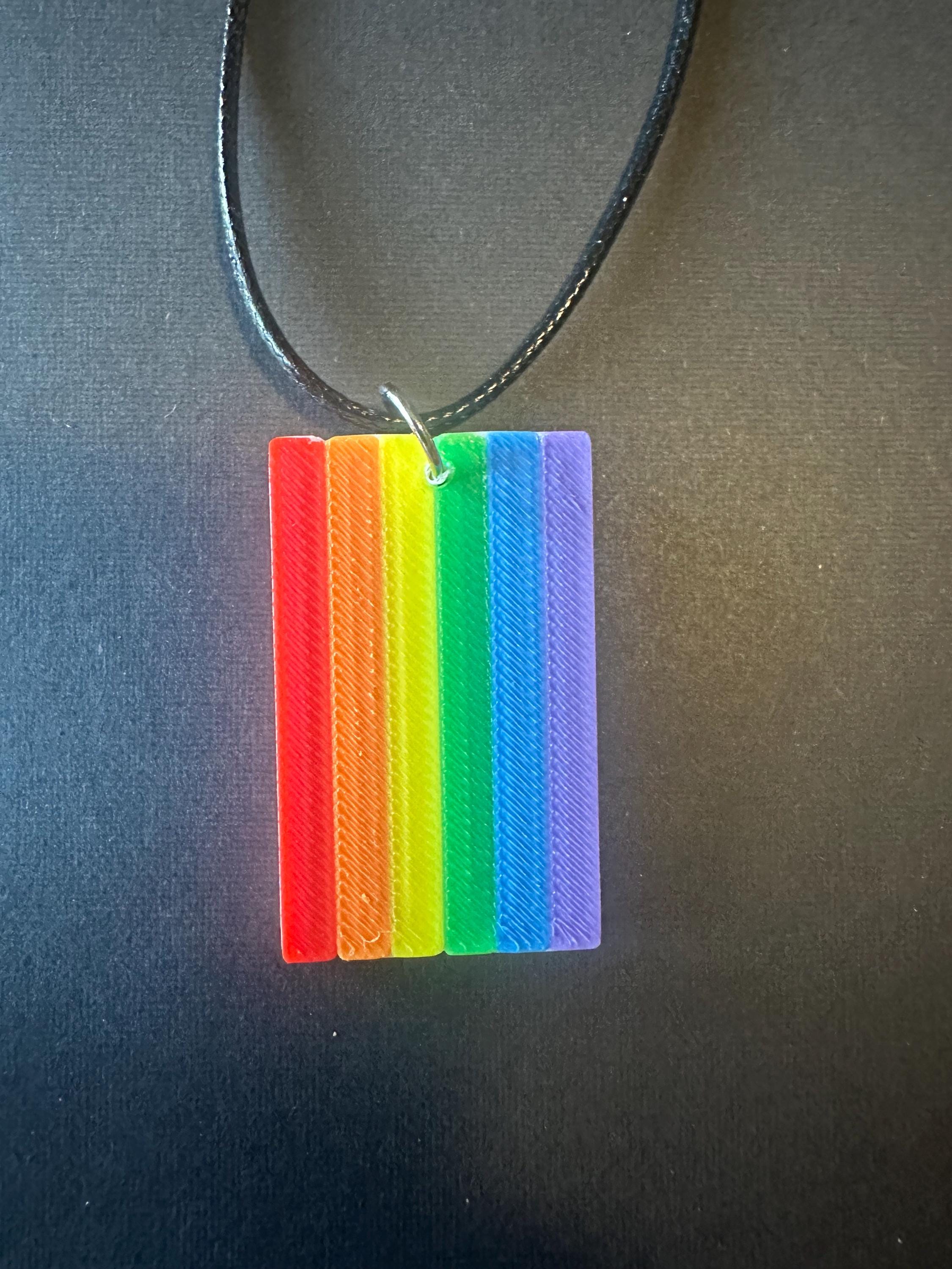 3D Printed Pride Flag Necklace